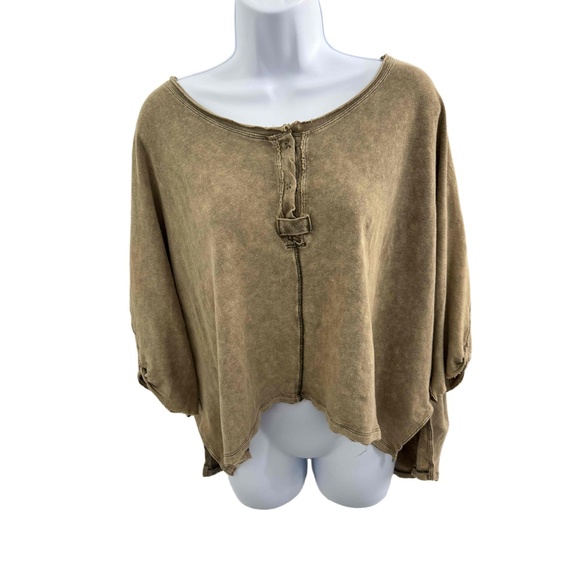 We The Free Olive Brown Front Clasp Detail Long Sleeves Oversized Sweater XS - Picture 4 of 7